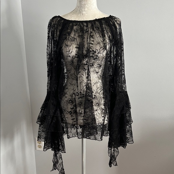 Torrid Tops - Torrid Elegant Black Lace Blouse